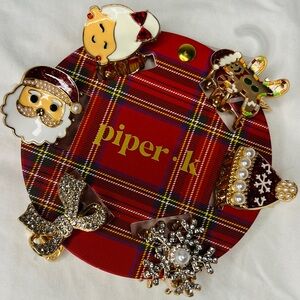 Piper K Festive Holiday Metal Hair Clips Set NEW!